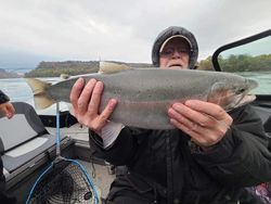 A rainbow trout caught on a fishing trip in NY