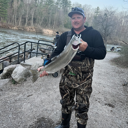 Photograph of a Chinook Salmon, an 18-inch fish caught while fishing in Brethren