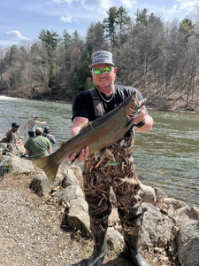 A group of 3 people fishing at Brethren location