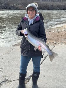 Sockeye salmon caught while fishing in MI