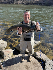 A big rainbow trout caught while fishing in MI