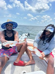 Two anglers fishing for redfish in Tampa