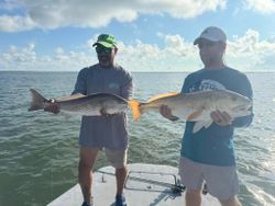 Two large redfish caught during fishing trip in Corpus Christi TX waters