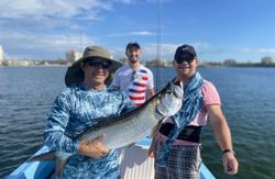 Three people fishing in the Bay Pines area
