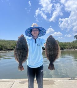 Two Southern Flounder fish caught in Port Orange