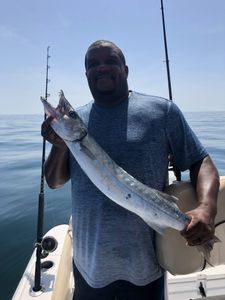 Exciting lone angler fishing in Midway