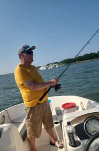 One person fishing at Daytona Beach