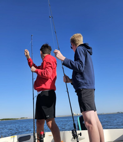 Two anglers fishing at Daytona Beach