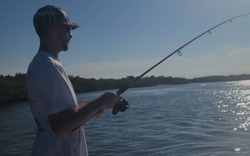 Angler fishing on the beach at Daytona Beach