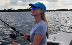 Lone angler fishing at Daytona Beach