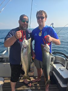 Two people fishing in MI