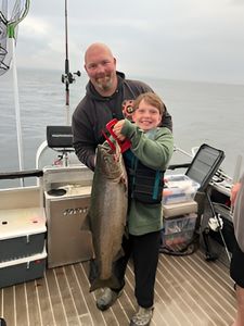 Chinook salmon caught while fishing in MI