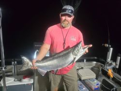 Chinook salmon caught while fishing in MI