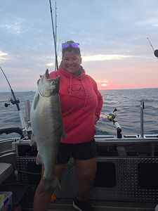 Coho salmon caught while fishing in Monroe