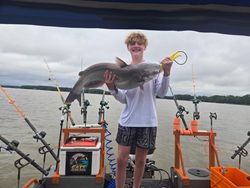 One blue catfish caught while fishing in NC