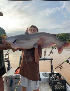 A photo of a large blue catfish caught in Mocksville.