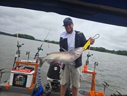 Angler with a blue catfish in North Carolina