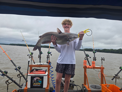 Huge 26-inch Blue Catfish caught while trolling at Tamarac Marina!