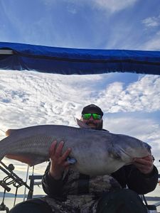 Lone angler in NC catching a big fish