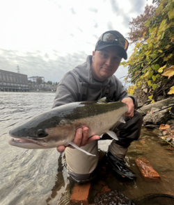 Single angler fishing in New York
