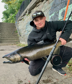 Angler enjoying a fishing trip in NY