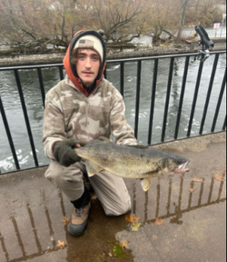 A person fishing in Oswego