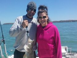 Anglers fishing in Ohio with one fish