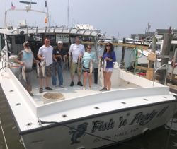 Group of six people fishing in Chestertown.
