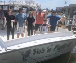 Striped bass fish caught in Maryland while fishing