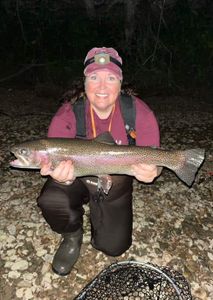 One big rainbow trout caught while fishing in Missouri