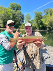 A single rainbow trout, a 23-inch fish, caught while fishing in MO