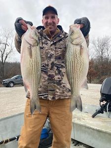 Two striped bass caught on fishing trip in Missouri