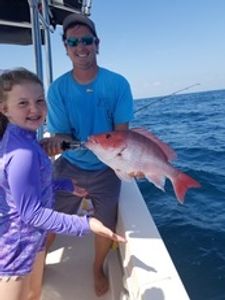Two people fishing with a rod and reel in Florida