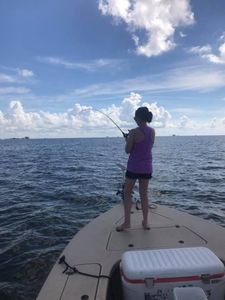 Lone angler fishing at Golden Meadow
