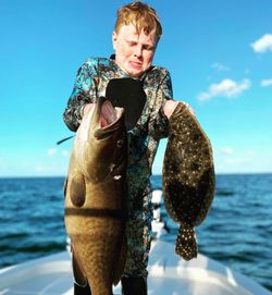 Two summer flounder caught fishing in Florida