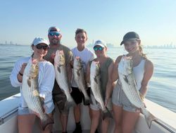 4 striped bass caught by 5 people in Carteret