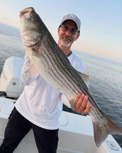 Striped bass caught while fishing in Carteret