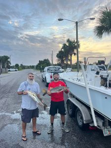 Two anglers fishing at New Smyrna Beach