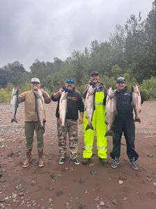 Four people fishing for coho salmon in Portland