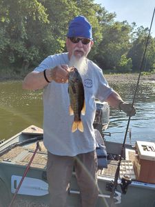 Smallmouth bass catch on fishing boat at Forest Inn PA