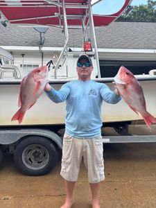 Two red snapper caught fishing in Gulf Shores Alabama