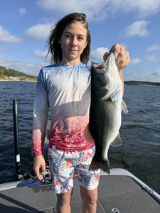 Nice largemouth bass caught on fly fishing with light tackle today!