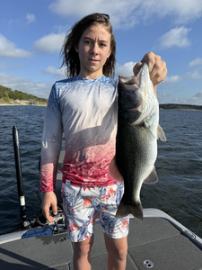Nice largemouth bass using fly fishing and light tackle techniques!