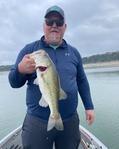 Largemouth bass caught while fishing in Lago Vista