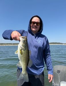 A largemouth bass caught in Lago Vista