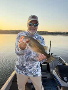 Nice largemouth bass caught with fly fishing and light tackle during clear conditions!