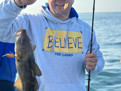 One Atlantic cod fish caught by a fisherman in Neptune City