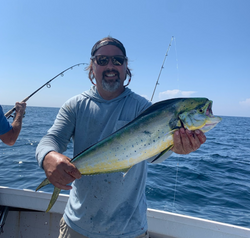 Fisherman with a large Mahi Mahi or Common Dolphinfish in Neptune City