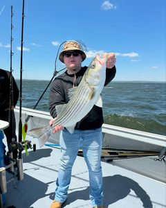 A striped bass caught while fishing in NJ