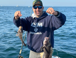 Two sea bass, fishing in New Jersey